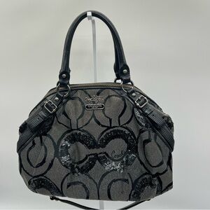 COACH Madison Sophia Satchel Op Art Sequin Satchel Bag